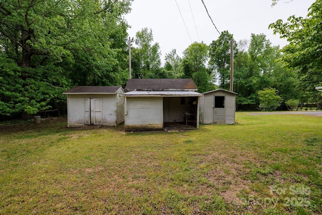 view of shed