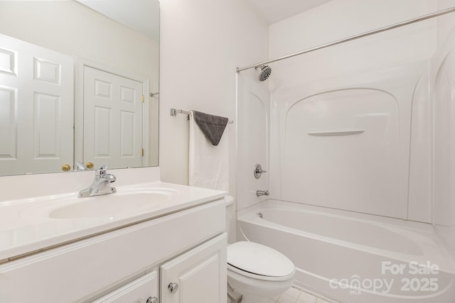 3158 Walnut Park Dr, Charlotte, NC 28262 - full bathroom featuring toilet, vanity, shower / tub combination, and tile patterned floors