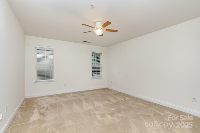 3158 Walnut Park Dr, Charlotte, NC 28262 - unfurnished room with ceiling fan, light carpet, baseboards, and a pendent fire sprinkler