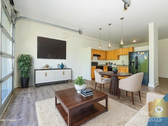 1611 Central Ave Unit 406, Charlotte, NC 28205 - living room featuring baseboards and light wood-style floors