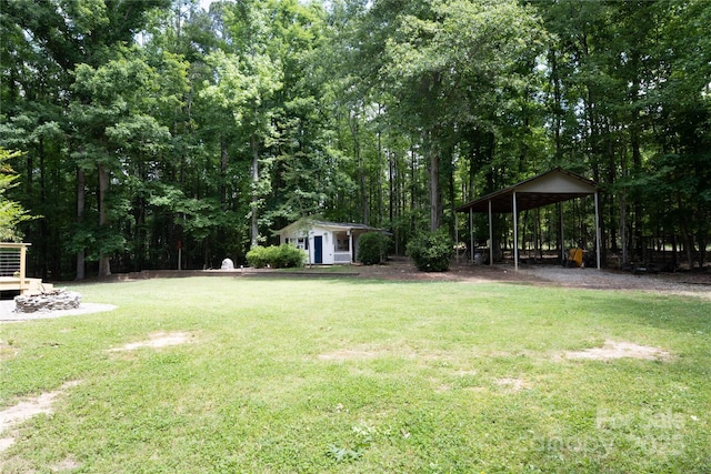 432 Partridge Pl, York, SC 29745 - view of grassy yard with an outdoor structure and a carport