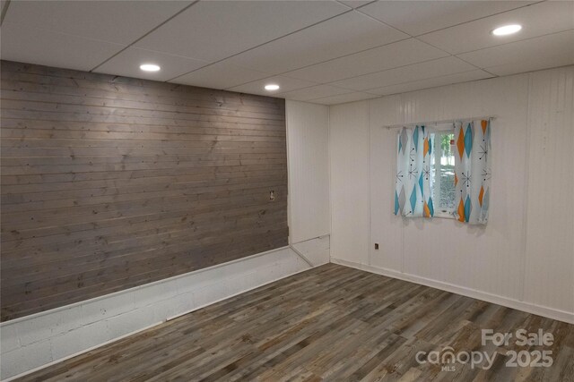 432 Partridge Pl, York, SC 29745 - unfurnished room featuring dark wood-style floors, recessed lighting, and a paneled ceiling