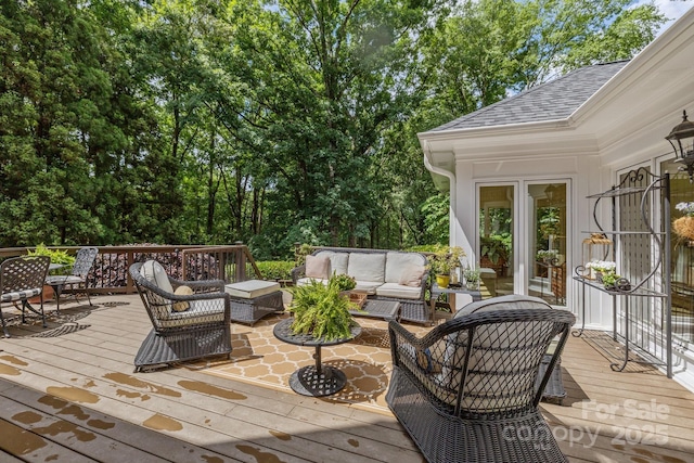 6824 N Baltusrol Ln, Charlotte, NC 28210 - wooden deck with outdoor lounge area