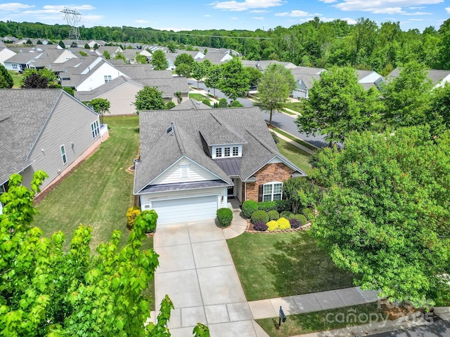 bird's eye view with a residential view