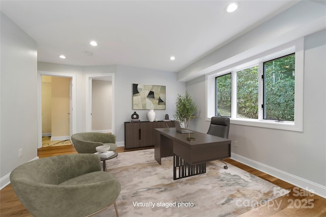 61 Tsataga Ct, Brevard, NC 28712 - office with light wood-type flooring, baseboards, and recessed lighting