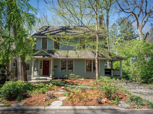 27 Westover Dr, Asheville, NC 28801 - view of front facade featuring a chimney