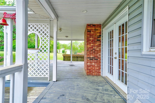 view of patio with french doors