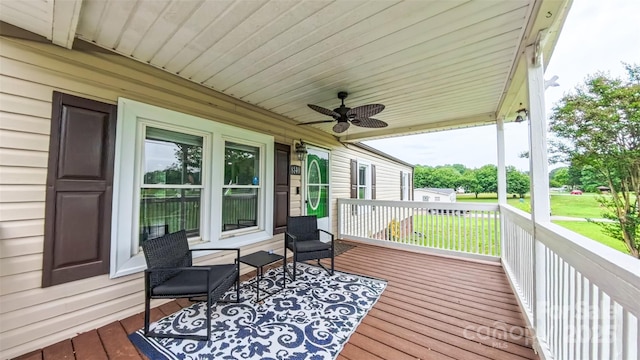 8140 Karriker Rd, Kannapolis, NC 28081 - wooden terrace featuring a ceiling fan