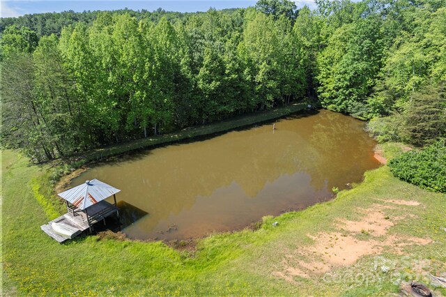 1154 Woodrow Pl, Lenoir, NC 28645 - drone / aerial view of a heavily wooded area and a large body of water