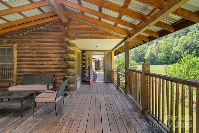 1154 Woodrow Pl, Lenoir, NC 28645 - view of wooden deck