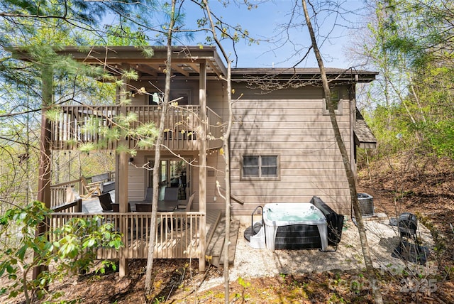 837 Peregrine Dr, Hendersonville, NC 28739 - rear view of house featuring central air condition unit and a deck