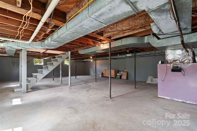 1294 Beaverdam Rd, Canton, NC 28716 - unfinished basement with stairs