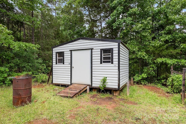 view of shed