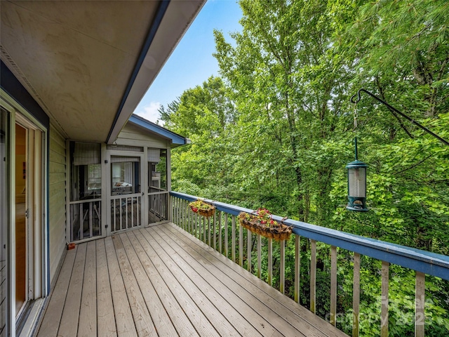 deck featuring a sunroom
