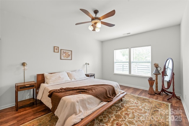 306 Fesperman Cir, Troutman, NC 28166 - bedroom with wood finished floors and a ceiling fan