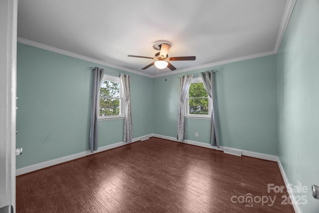 250 Log Barn Rd, Salisbury, NC 28146 - spare room featuring baseboards, ceiling fan, wood finished floors, and a wealth of natural light