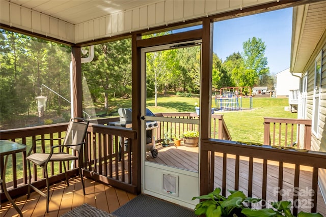 sunroom / solarium with plenty of natural light
