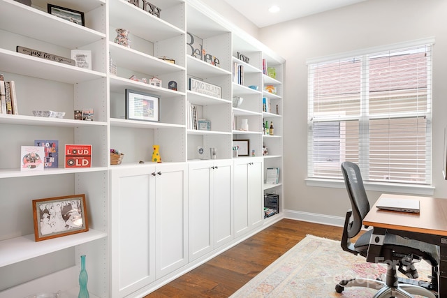 4902 Looking Glass Trl, Denver, NC 28037 - office space with baseboards and dark wood-style flooring