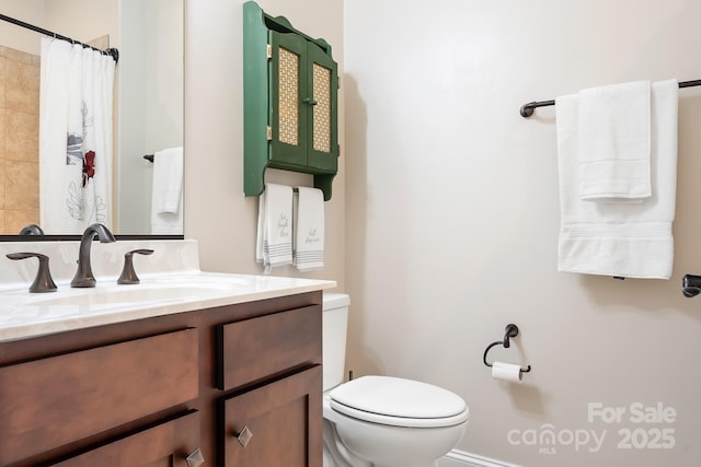 4902 Looking Glass Trl, Denver, NC 28037 - bathroom featuring vanity, toilet, and a shower with curtain