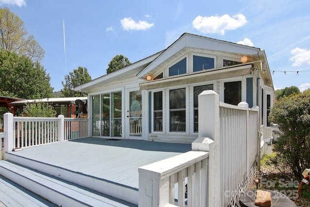 222 Pike Pt, Waynesville, NC 28785 - back of property with a deck