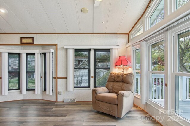 222 Pike Pt, Waynesville, NC 28785 - sunroom / solarium with visible vents, ornamental molding, and wood finished floors
