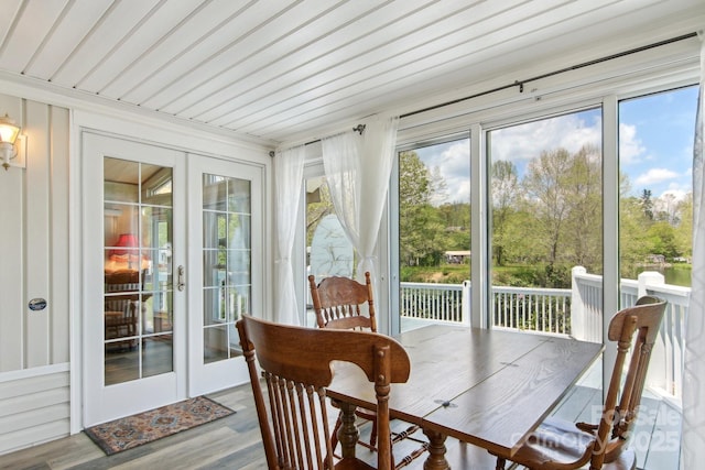 222 Pike Pt, Waynesville, NC 28785 - sunroom featuring french doors and wood finished floors