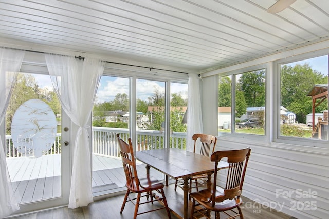222 Pike Pt, Waynesville, NC 28785 - sunroom with a wooden deck and wood finished floors