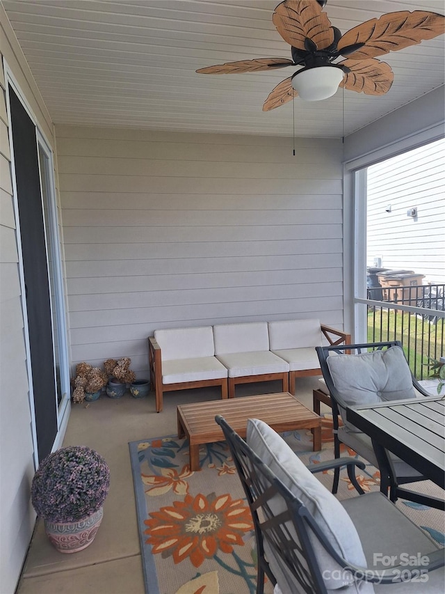 1202 Calder Dr, Indian Trail, NC 28079 - exterior space featuring outdoor lounge area and a ceiling fan