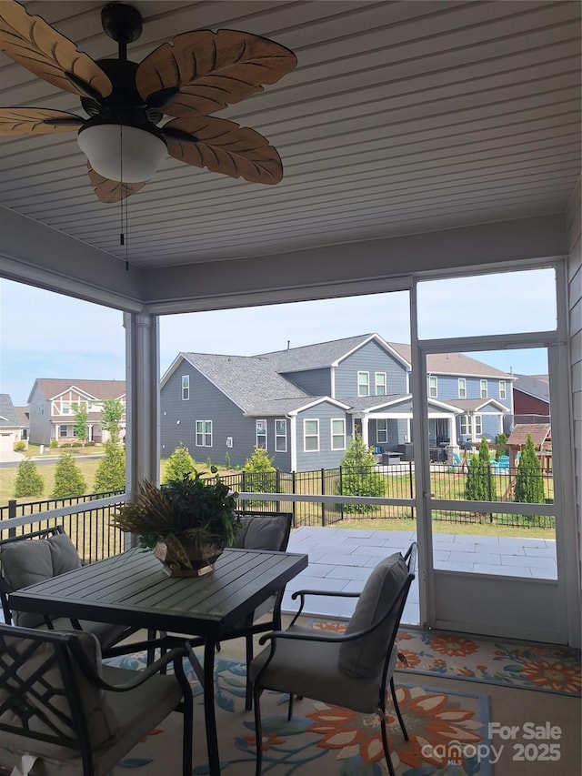 1202 Calder Dr, Indian Trail, NC 28079 - sunroom / solarium with a wealth of natural light and a residential view
