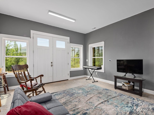 1810 Coopers Gap Rd, Mill Spring, NC 28756 - living area with baseboards and visible vents