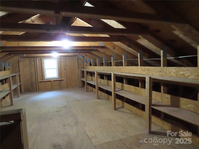 view of unfinished attic