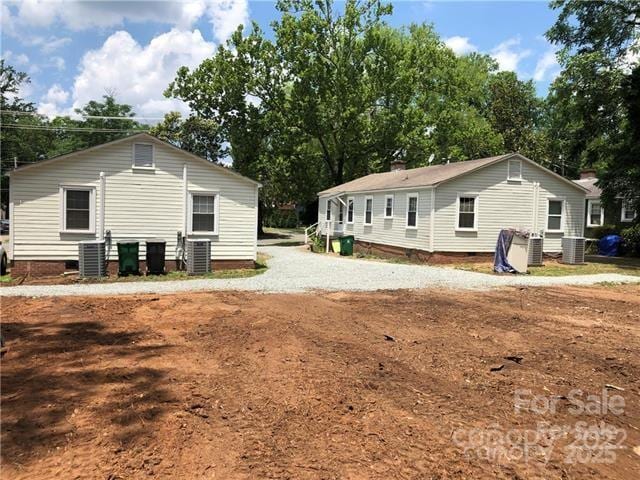 424 Skyland Ave, Charlotte, NC 28205 - back of property with crawl space and cooling unit