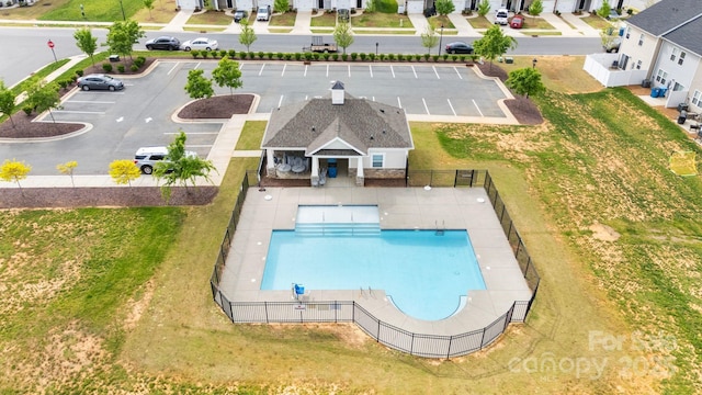 3828 Yorkshire Pl, Terrell, NC 28682 - community pool with a residential view, a patio area, and a fenced backyard