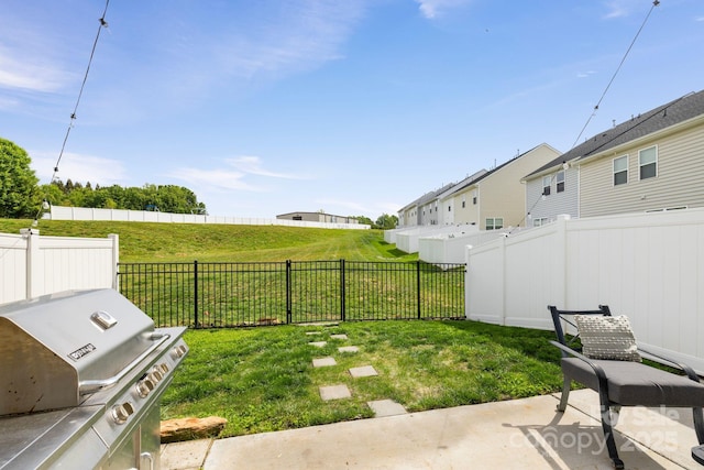3828 Yorkshire Pl, Terrell, NC 28682 - view of yard featuring a patio area, a fenced backyard, and a residential view