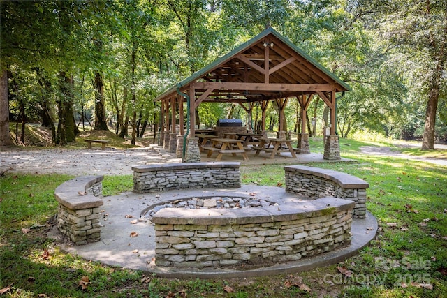 5684 Low Country Rd Unit Cb2, Lenoir, NC 28645 - view of patio with a gazebo and an outdoor fire pit