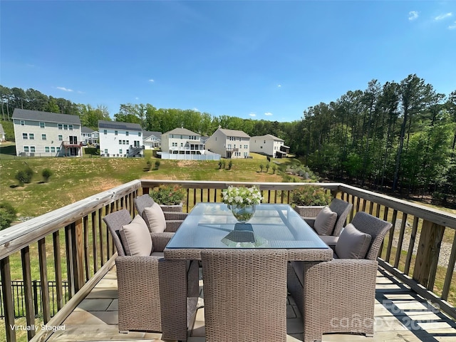 17121 Carolina Pine Row, Charlotte, NC 28278 - wooden deck featuring outdoor dining area