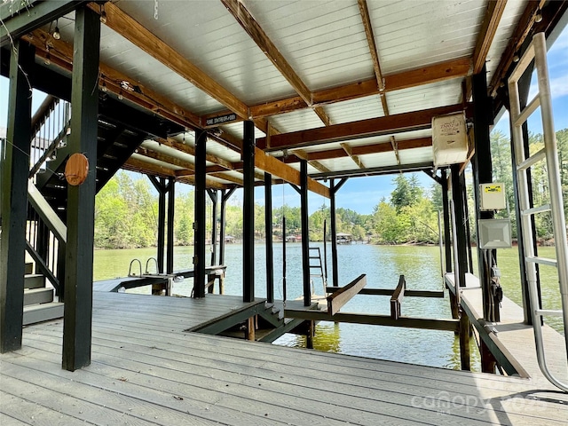 255 Charlotte Ann Ln, Hickory, NC 28601 - view of dock featuring boat lift and a water view