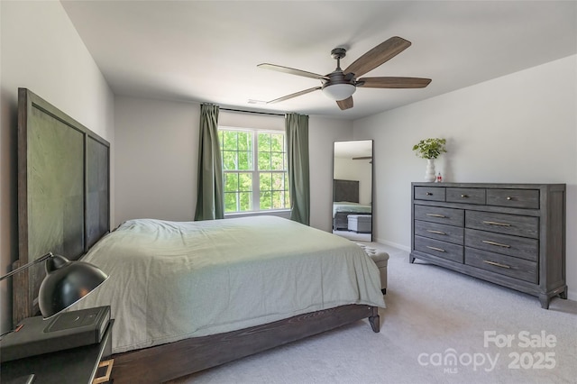 115 Haddonsfield Dr, Mooresville, NC 28115 - bedroom featuring a ceiling fan, baseboards, and light carpet