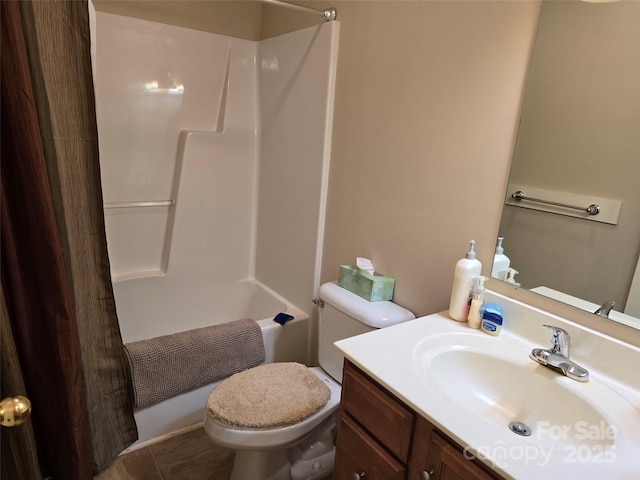 615 Tremont St, Troy, NC 27371 - full bathroom featuring toilet, vanity, and shower / bathing tub combination
