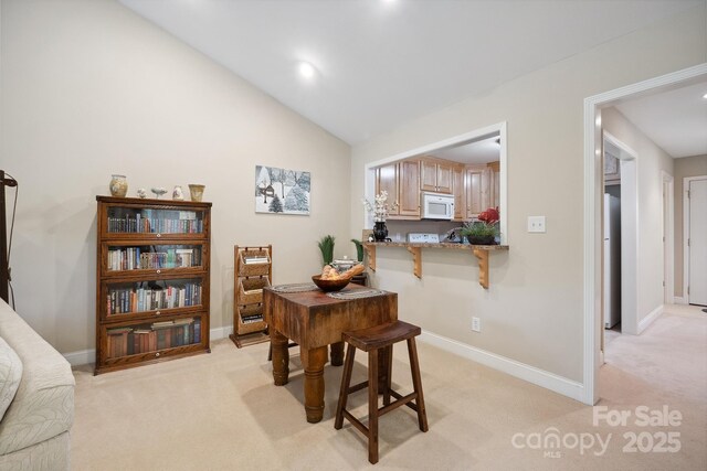 108 Ivy Ct, Morganton, NC 28655 - office area with recessed lighting, baseboards, light colored carpet, and lofted ceiling