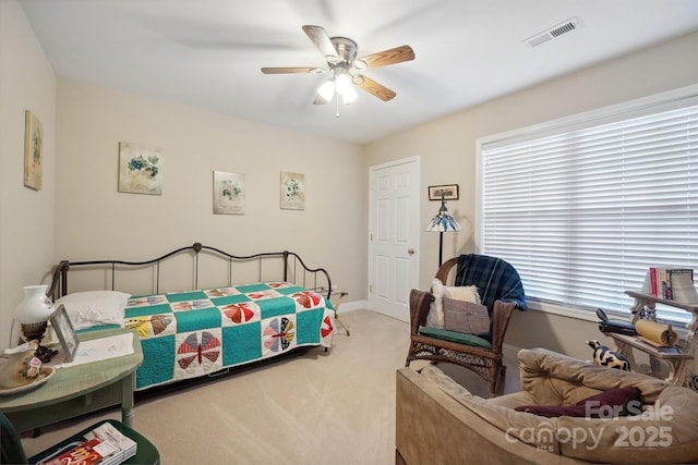 108 Ivy Ct, Morganton, NC 28655 - bedroom featuring ceiling fan, visible vents, multiple windows, and carpet