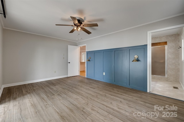 5200 Masons Ferry Rd, Clover, SC 29710 - unfurnished bedroom with wood finished floors, crown molding, and a ceiling fan