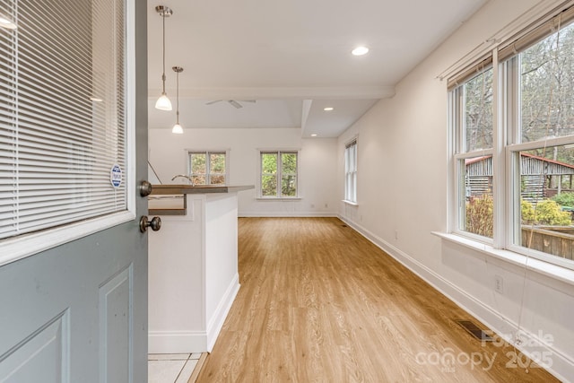 19 Castle St, Asheville, NC 28803 - foyer entrance featuring light wood-type flooring, baseboards, and recessed lighting