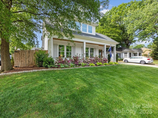 1614 Brook Rd, Charlotte, NC 28205 - view of front facade with a front yard, covered porch, and fence