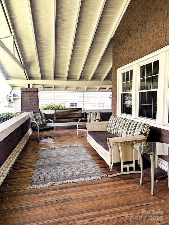 311 W Union St, Morganton, NC 28655 - wooden deck with an outdoor hangout area