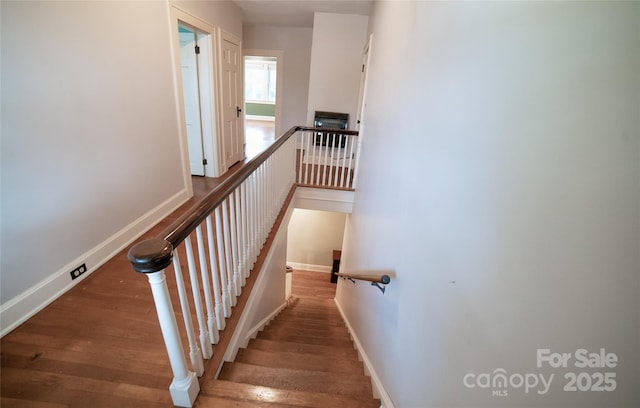 311 W Union St, Morganton, NC 28655 - stairs with wood finished floors and baseboards