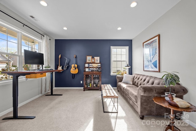 347 Wildbriar Rd Unit 28, Fletcher, NC 28732 - carpeted living room featuring plenty of natural light, recessed lighting, and baseboards