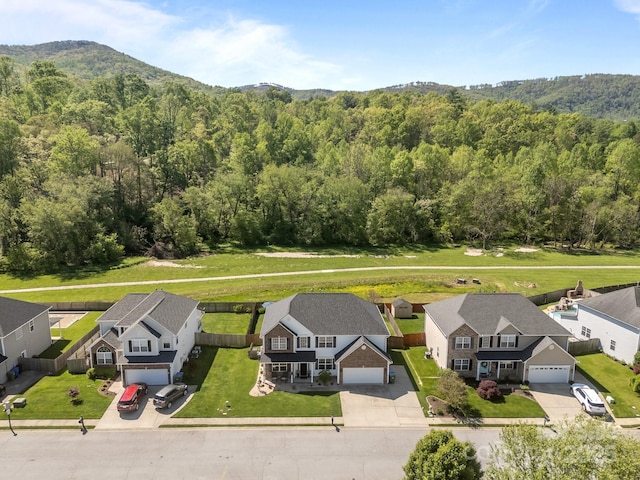 347 Wildbriar Rd Unit 28, Fletcher, NC 28732 - aerial view of residential area with a forest and a mountain backdrop