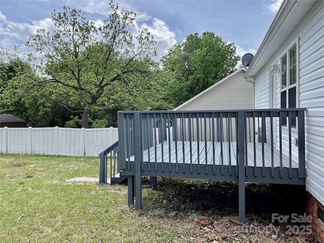 deck featuring stairway