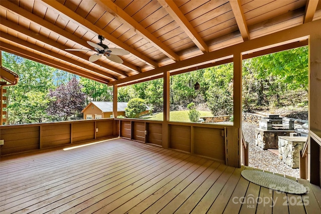 3110 Mentink Way, Nebo, NC 28761 - deck featuring ceiling fan